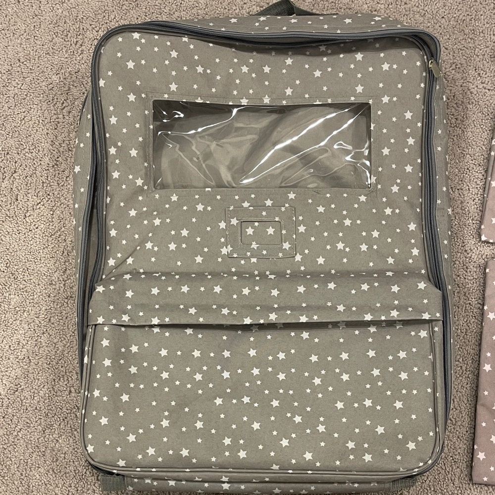 Star Patterned Gray Storage Bag